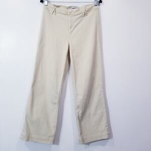 Paige Nellie in Surfboard Yellow High Waisted Crop Wide Leg Jeans